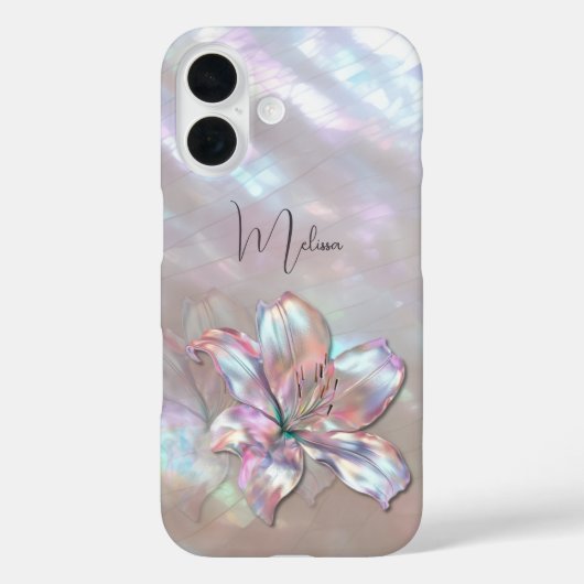 Elegant Mother-of-Pearl Lily Case-Mate iPhone Hülle (Rückseite)