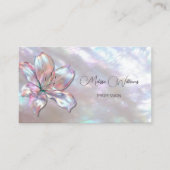 Elegant Mother-of-Pearl Lily Visitenkarte (Vorderseite)