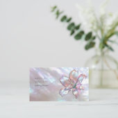 Elegant Mother-of-Pearl Lily Visitenkarte (Stehend Vorderseite)