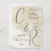 Elegant Mother-of-Pearl Peach Save the Date Einladung (Rückseite)