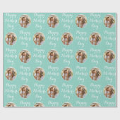 Elegant Mother's Day Custom Photo Mint Green Geschenkpapier (Flach)