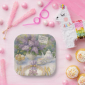 Elegant Mother's Day Purple Lilacs Flowers  Pappteller (Party)