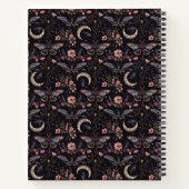Elegant Moths Flowers and Moons Mystical Pattern Notizblock (Rückseite)