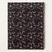 Elegant Moths Flowers and Moons Mystical Pattern Planer (Rückseite)