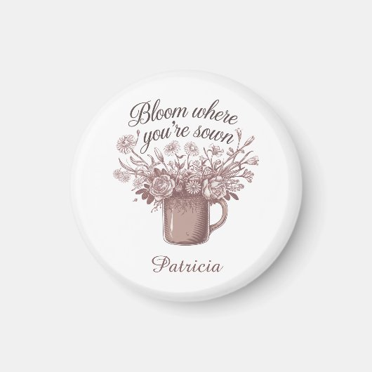 Elegant Motivierend rosa Blüte Magnet (Vorne)