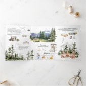 Elegant Mount Rainier Wedding Dreifach Gefaltete Einladung (Innenseite)