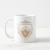 Elegant Mountain Crest Monogram Kaffeetasse (Links)
