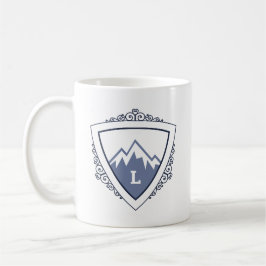 Elegant Mountain Crest Monogram Kaffeetasse