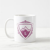 Elegant Mountain Crest Monogram Kaffeetasse (Links)