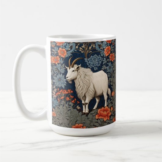 Elegant Mountain Goat William Morris Inspiriert Kaffeetasse (Links)