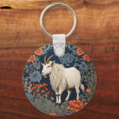 Elegant Mountain Goat William Morris Inspiriert Schlüsselanhänger (Rückseite)