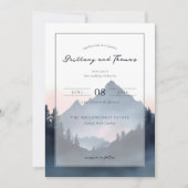Elegant Mountain Wedding Invitation Einladung (Vorderseite)