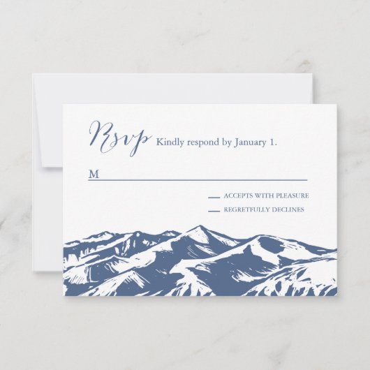 Elegant Mountain Wedding RSVP (Vorderseite)
