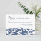 Elegant Mountain Wedding RSVP Karte (Stehend Vorderseite)