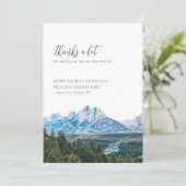 Elegant Mountain Wedding Vielen Dank Dankeskarte (Stehend Vorderseite)