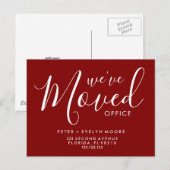 elegant moved office business ankündigungspostkarte (Vorne/Hinten)