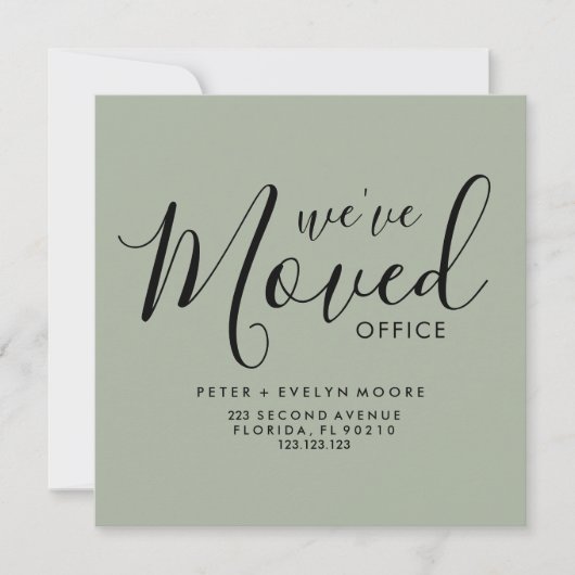 elegant moved office business announcement ankündigung (Vorderseite)