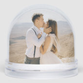 Elegant Mr and Mrs Black Wedding Monogram Photo Schneekugeln (Vorderseite)