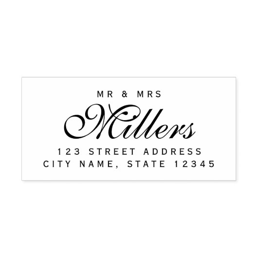 Elegant Mr. and Mrs. Couple Family Name Zuhause Ad Permastempel (Design)