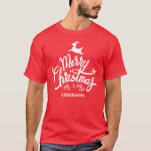 Elegant Mr. and Mrs. Script Couples Weihnachten T-Shirt (Vorderseite)