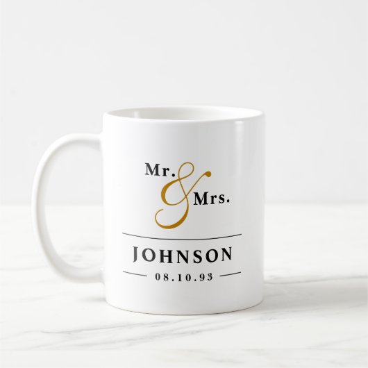 Elegant Mr. and Mrs. - Verheiratete Paare Kaffeetasse (Links)