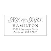 Elegant Mr. and Mrs. Wedding Return Address Permastempel (Design)