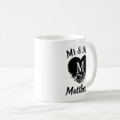 Elegant Mr. Letter M Heart Wedding Vielen Dank Kaffeetasse (VorderseiteRechts)