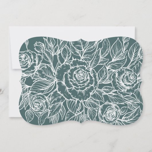 Elegant Mr. & Mrs. Coed Bridal oder Polterabend Einladung (Rückseite)