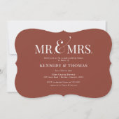 Elegant Mr. & Mrs. Coed Bridal oder Polterabend I Einladung (Vorderseite)