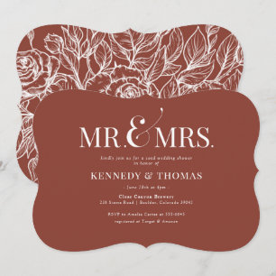 Elegant Mr. & Mrs. Coed Bridal oder Polterabend I Einladung
