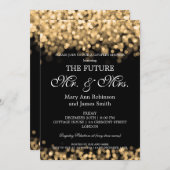 Elegant Mr. Mrs. Couples Duwer Gold Lights Einladung (Vorne/Hinten)
