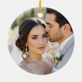 Elegant Mr & Mrs Custom Wedding Photo Monogram Keramik Ornament (Hinten)