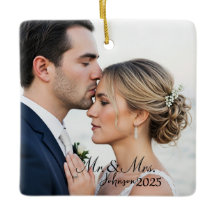 Elegant Mr. & Mrs. Custom Wedding Photo Monogram