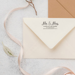 Elegant Mr. & Mrs. Name & Anschrift Permastempel