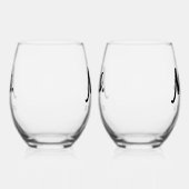 Elegant Mr & Mrs + Name Wedding Newlyweds Weinglas Ohne Stiel (Rechts)