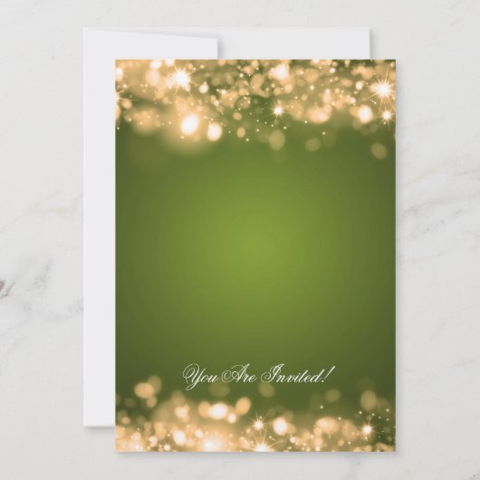 Elegant Mr. Mrs. Paares Duwer Gold Sparkle Lichter Einladung (Rückseite)