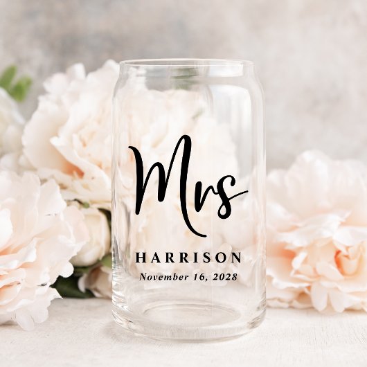 Elegant Mr. Mrs. Personalisiert Wedding Dosenglas