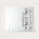 Elegant Mr. & Mrs. Personalisiert Wedding Wandteppich (Vorderseite (Horizontal))