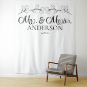 Elegant Mr. & Mrs. Personalisiert Wedding Wandteppich (Beispiel)