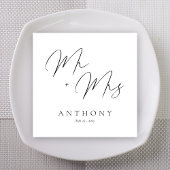 Elegant Mr. & Mrs. Script Individuelle Name Weddin Serviette