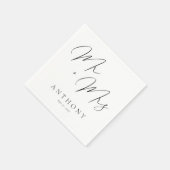 Elegant Mr. & Mrs. Script Individuelle Name Weddin Serviette (Ecke)
