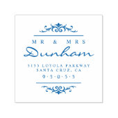 Elegant Mr. & Mrs. Script Wedding Rücksendeadresse Permastempel (Design)
