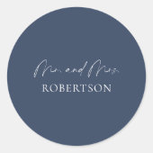 Elegant Mr. & Mrs. Sticker - Navy Hintergrund (Vorderseite)