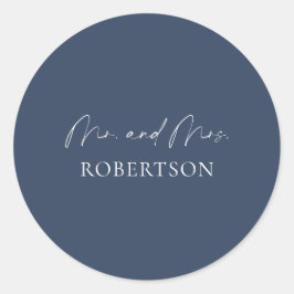 Elegant Mr. & Mrs. Sticker - Navy Hintergrund