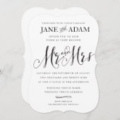 Elegant Mr. & Mrs. Typografy Wedding Einladung (Vorne/Hinten)