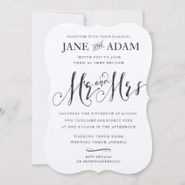 Elegant Mr. & Mrs. Typografy Wedding KRAFT Einladung