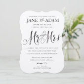 Elegant Mr. & Mrs. Typografy Wedding KRAFT Einladung (Stehend Vorderseite)