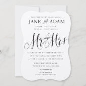 Elegant Mr & Mrs Typografy Wedding METALLIC Italie Einladung (Vorderseite)