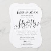Elegant Mr & Mrs Typografy Wedding METALLIC Italie Einladung (Vorne/Hinten)