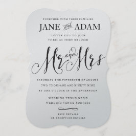 Elegant Mr & Mrs Typografy Wedding METALLIC Italie Einladung